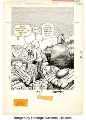 Harvey Kurtzman and Bill (Will) Elder Help! V2#3 (#15) "Goodman Meets S*perm*n" [Superman] Story Page 2 Panel 2 Illustration Original Art (Warren, 1962). | Heritage