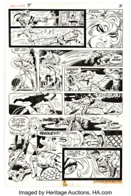 Frank Thorne Marvel Feature #4 Red Sonja Story Page 3 Original Art (Marvel, 1976). | Heritage