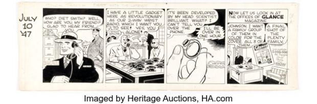 Chester Gould Dick Tracy Daily Comic Strip Original Art dated 7-10-47 (Chicago Tribune, 1947). | Heritage