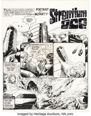 Carlos Ezquerra 2000 AD Prog #219 Story Page 2 Strontium Dog Story Page 1 Original Art (Fleetway, 1981). | Heritage
