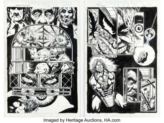 Ted Halsted and Scott Koblish Venom: The Hunger #2 Story Pages 3 and 8 Original Art Group (Marvel, 1996). (Total: 2 Original Art)
