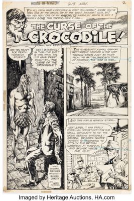 Alfredo Alcala House of Mystery #219 "The Curse of the Crocodile!" Partial Story Original Art Group of 9 (DC, 1973). (Total: 9 Original Art) | Heritage