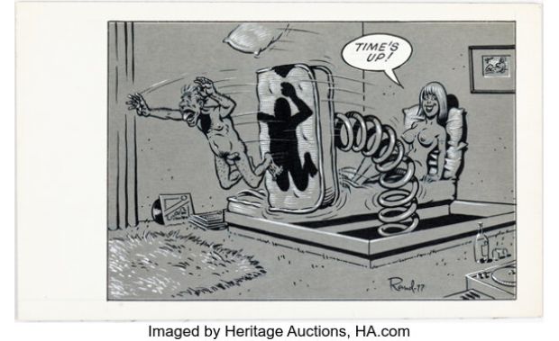 Rand Holmes Georgia Straight Illustration Original Art (Overstory Media, 1977). | Heritage