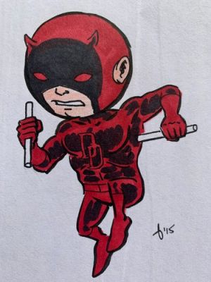 DAREDEVIL - 2015 - Marvel MCU Disney - original art - ink & color marker/pencil | eBay US (Buy It Now)