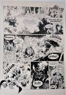 Crisse  - Originele pagina (p.38) + Originele inkleuring - Het Kristallen Zwaard | Catawiki