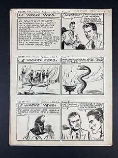 Augusto Pedrazza - 12x tavole originali "Le Vipere Verdi" episodio completo - Page volante - (1953) 