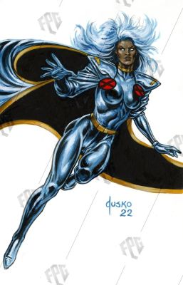JUSKO 1992 Marvel Masterpieces #86 STORM FPG RECREATION PAINTING with 1 of 1 SLIPCASE & BOOK! THE RECREATION IS NOW PUBLISHED!