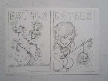 Kim Duchateau - originele schetsen - coverontwerpen Esther Verkest - Loose page | Catawiki