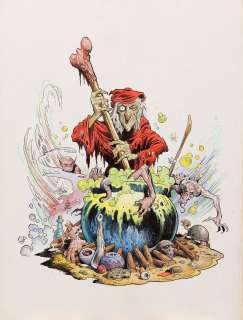 William Stout signed original artwork of EC Comics host â€œThe Old Witchâ€ for a porcelain figure. | Profiles in History