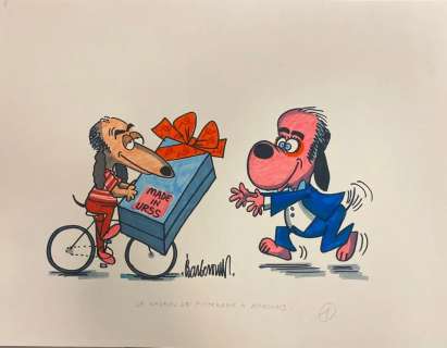 BARBEROUSSE (1920-2010). "Le cadeau de Fitterman à Marchais". Dessin… | misc / divers