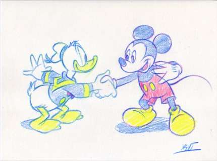 Xavier Vives Mateu - Original drawing - Donald and Mickey (2017) | Catawiki