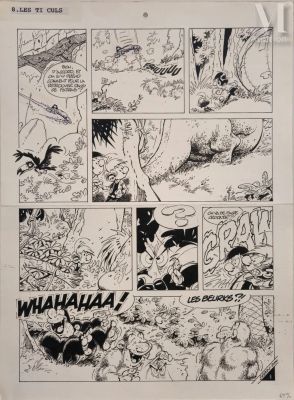 Seron, Pierre (1942-2017) | Lot 133 : Les Petits Hommes, T.38, Miss Persil, planche 8. | Millon