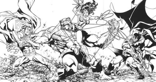 Carlos Pacheco / Jesus Merino - Trinity #4, 5, 6, Triple Gatefold Cover 33x17 2008