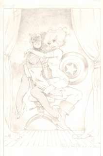Steve Mannion - captain america & sexy sharon carter all pencil piece - 2010 signed