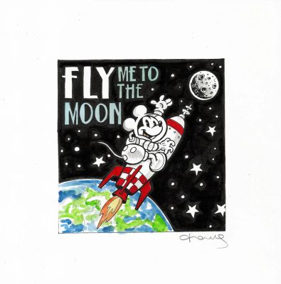 Fly Me to the Moon – Mickey Mouse Space Adventure | Corner4art