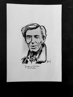 Hommage Ã  Hergé - Dessin original - Portrait d’Hergé | Catawiki