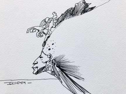 Sergio Toppi - Illustrazione originale - doppia firma - Loose page | Catawiki