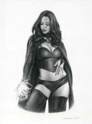 Celina - Goblin Queen - original pencil drawing by Celina