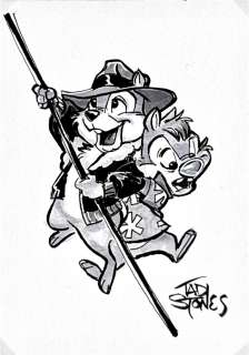 Tad Stones original drawing/watercolor “Chip ’n Dale rescue rangers” | Comic Art Masters