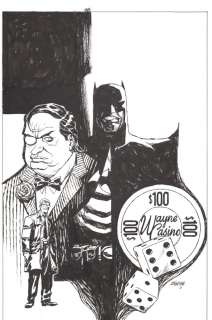 Dave Johnson - flashpoint: batman knight of vengeance #1 cover - batman, james gordon, and penguin - 2011 signed