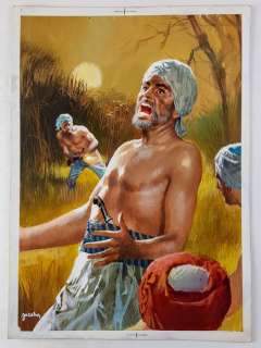 Carlo Jacono - Illustr. Origin. "Salgari: I Misteri della Jungla Nera" - Firmata - Loose page | Catawiki