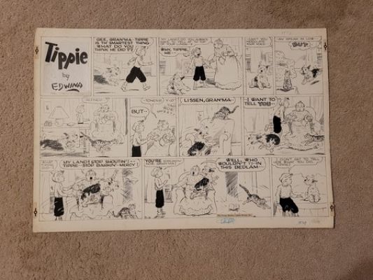 Original Edwina Dumm Tippie Comic Strip Art Sunday Page 1945 Female Cartoonist | eBay US (Buy It Now)