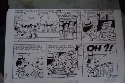 Francis (Bertrand, Francis) | Original plate in two sections  - Marc Lebut et son voisin  - [years 1970] | Catawiki