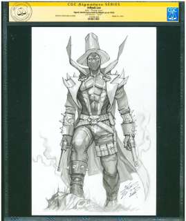 Lee, Inhyuk | Item #39383 Gunslinger Spawn Signed Gray Wash Sketch by InHYuk Lee CGC Signature Series. InHyuk Lee | Parigi Books