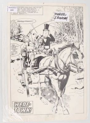 Lot 219 - MARVEL- "WEIRD TOWN!", ORIGINAL COMIC ART TITLE PAGE 1990s | McTear’s