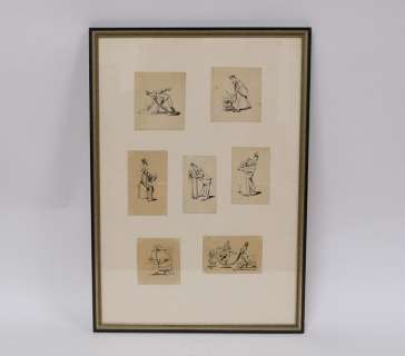 Van Raemdonck, George - 7 originele ingekaderde pentekeningen - (ca. 1928) | Catawiki