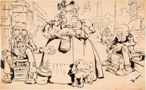 Eugene "Zim" Zimmerman Judge Magazine Illustration Original Art (Judge Publ., 1890s)....