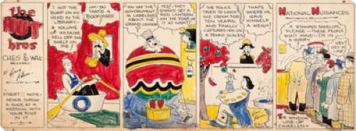 Gene Ahern The Nut Bros., Ches and Wal Sunday Comic Strip Original Art dated 3-4-34 (NEA Service, Inc., 1934)....
