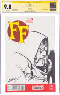 Mark Bagley FF #1 Variant Sketch Cover Edition - Signature Series Original Art (Marvel, 2013) CGC NM/MT 9.8 White pages. | Heritage