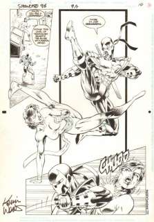 Keith Champagne, Ken Branch, Kevin West - showcase ‘96 #9 p. 14 - shadowdragon vs. Lady shiva - 1996 signed