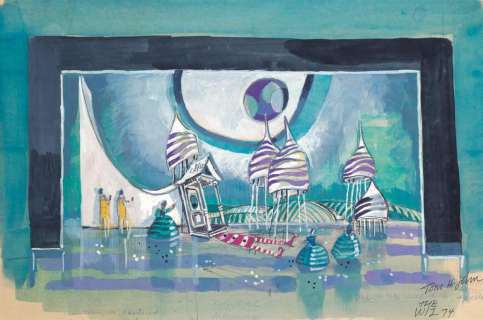 THEATER SET DESIGN AFRICAN-AMERICAN TOM H. JOHN. Wizard of Oz. "Land of the Munchkins." | Swann Galleries