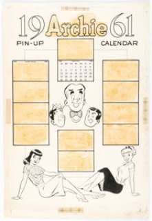 Archie Comics Artist - Archie Artist "Archie 1961 Calendar" Illustration Original Art (Archie, 1960)....