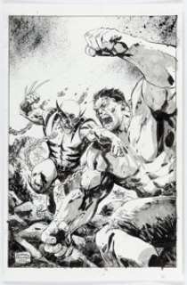 Hardman, Gabriel | Gabriel Hardman - Hulk vs. Wolverine Illustration Original Art (2023).... | Heritage