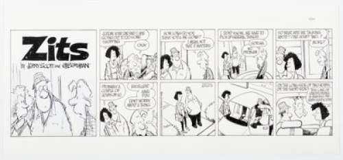 Borgman, Jim - Jerry Scott and Jim Borgman Zits Sunday Comic Strip Original Art dated 4-1-01 (King Features Syndicate, 2001)....