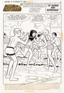 Stan Goldberg And Mario Acquaviva | Archie at Riverdale High #3 Complete 6-Page Story "Of Sense and Nonsense" Original Art (Archie, 1972). (Total: 6 Original Art) | Heritage