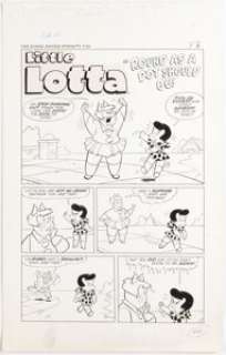 Sid Couchey - Unpublished Little Lotta and Little Dot Complete 5-Page Story Original Art (Harvey, c. 1965). (Total: 5 Original Art)