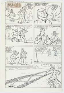 Ben Brown (attributed) Richie Rich & Casper #2 Complete 1-Page Story Original Art (Harvey, 1974). | Heritage