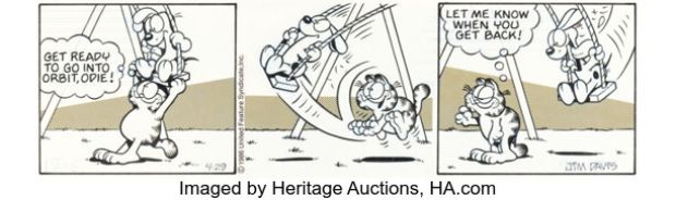 Jim Davis Garfield Daily Comic Strip Original Art dated 4-29-86 (United Feature Syndicate, 1986). | Heritage