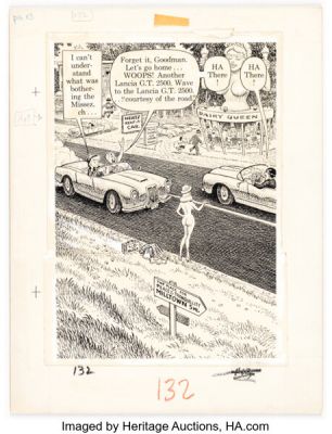 Harvey Kurtzman and Bill (Will) Elder Help! V2#1 (#13) "The Adventures of Goodman Beaver - Chapter III Goodman Goes Playboy" Story Page 3 Panel 3 Illustration Original Art (Warren, 1961). | Heritage