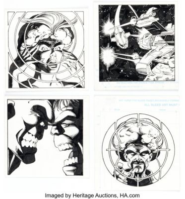 George Pérez X-Men and the Avengers: Gama Quest Book Three Book Illustrations Original Art Group of 4 (Berkley/Marvel, 1999). (Total: 4 Original Art) | Heritage