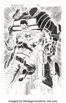 John Romita Jr. and Klaus Janson World War Hulk #1 Hulk vs. Iron Man Splash Page 36 Original Art (Marvel, 2007). | Heritage