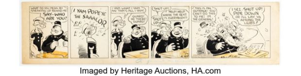 E. C. Segar Thimble Theatre Starring Popeye Daily Comic Strip Original Art dated 2-27-36 (King Features Syndicate, 1936). | Heritage