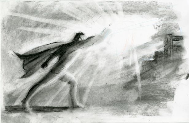 Steve Rude | Superman Original Livestream Charcoal Sketch | Steve Rude