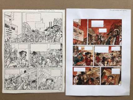 Fourquemin, Xavier - Planche originale + mise en couleur originale - Outlaw | Catawiki
