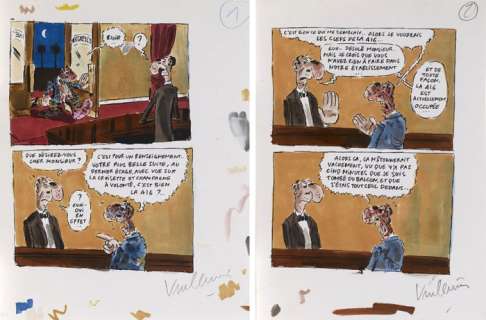 Vuillemin, Philippe - 2x Planche originale couleur - Les Sales blagues de l’Echo - Chambre 416 - (2012) | Catawiki