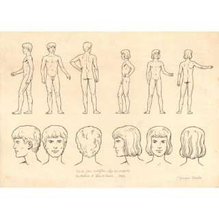 Jacques MARTIN (1921-2010) Projet de deux statues Impression d’un dessin pour un projet de statues d’Alix et Enak Ã  Bruxelles en 198... | Tajan